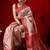 Off white printed art silk ethnic saree with blouse piece