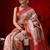 Off white printed art silk ethnic saree with blouse piece
