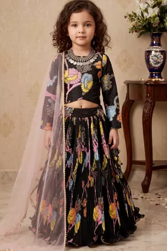 black heavy chinon silk with digital print work with diamond work - designer party wear