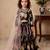 black heavy chinon silk with digital print work with diamond work - designer party wear