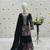 black heavy chinon silk salwar suit set with embroidery sequence work - designer party wear