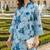 Powder Blue Cotton Schiffli Floral Printed co-ord Set Set of 2