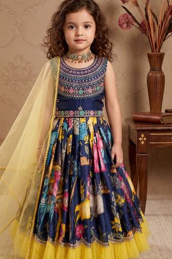 multi heavy chinon gown set with embroidery sequence work with soft printed work - designer party wear