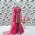 pink heavy japan satin with 5mm sequence embroidery work with digital print work - designer party wear