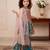Teal green heavy fox georgette salwar suit set with embroidery sequence work with digital printed - designer party wear