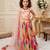 multi heavy chinon silk with soft printed work - designer party wear