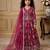 dark pink heavy fox georgette gown set with embroidery sequence work - designer party wear
