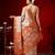 Cream printed art silk ethnic saree with blouse piece