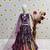 purple pure heavy natural crep with print embroidery work with real mirror hand work - designer party wear