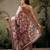 Multicolor digital printed jute festive saree with blouse piece