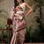 Multicolor digital printed jute festive saree with blouse piece