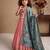 pink heavy chinon silk with soft printed work with dori - designer party wear