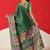 Green printed art silk ethnic saree with blouse piece