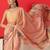 Peach printed art silk ethnic saree with blouse piece