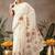 Off white printed art silk ethnic saree with blouse piece