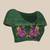 Green printed art silk ethnic saree with blouse piece