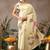 Cream printed art silk ethnic saree with blouse piece