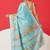 Blue printed art silk ethnic saree with blouse piece