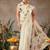 Off white printed art silk ethnic saree with blouse piece