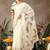 Off white printed art silk ethnic saree with blouse piece