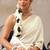 Off white printed art silk ethnic saree with blouse piece