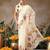 Off white printed art silk ethnic saree with blouse piece