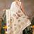 Off white printed art silk ethnic saree with blouse piece