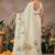 Off white printed art silk ethnic saree with blouse piece