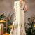 Off white printed art silk ethnic saree with blouse piece