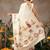 Off white printed art silk ethnic saree with blouse piece
