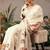 Off white printed art silk ethnic saree with blouse piece