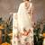 Off white printed art silk ethnic saree with blouse piece