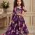 wine heavy faux georgette  gown set with digital print work - designer party wear