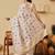 Cream printed silk blend ethnic saree with blouse piece