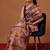 Cream printed art silk ethnic saree with blouse piece