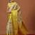 Cream printed art silk ethnic saree with blouse piece
