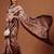 Cream printed art silk ethnic saree with blouse piece