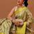 Cream printed art silk ethnic saree with blouse piece