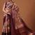 Cream printed art silk ethnic saree with blouse piece