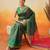 Green plain art silk traditional saree with blouse piece