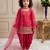 Pink heavy chinon silk salwar suit set with digital print work with embroidered sequence work