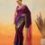Purple plain art silk traditional saree with blouse piece