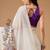 White plain cotton blend festive saree with blouse piece
