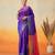 Blue plain art silk traditional saree with blouse piece