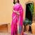 Pink plain art silk traditional saree with blouse piece