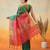 Green plain art silk traditional saree with blouse piece