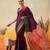 Purple plain art silk traditional saree with blouse piece