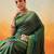 Green plain art silk traditional saree with blouse piece