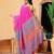 Pink plain art silk traditional saree with blouse piece