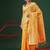 Yellow woven cotton blend traditional saree with blouse piece
